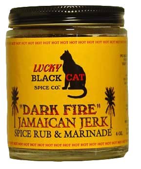 Dark Fire Jamaican Jerk Spice Rub and Marinade Mix by Lucky Black Cat Spice Company