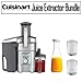 Cuisinart CJE-1000 Juice Extractor With Acrylic 56 Oz Juice Jar With White Lid And Libbey Juice Beverage Glass