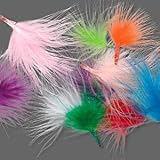 Mixed colors 2 to 4-inches marabou style turkey (dyed) feather mix. Sold per pkg of 0.5 ounce.