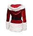 bslingerie Christmas Santa Girl Women Mrs. Claus Costume Outfit (M, White)