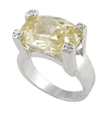 Sterling Silver Oval Cut CZ Ring in Prong Setting