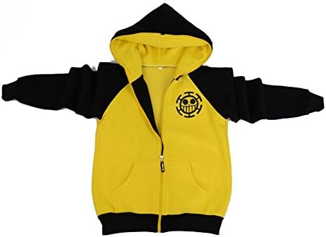 Foocc One Piece Cosplay Costume Trafalgar Law Hoodie Zip Sweater Size XL