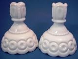 Moon & Stars Milk Glass Candle Holders Candlesticks