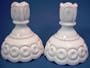 Moon & Stars Milk Glass Candle Holders Candlesticks