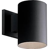 Progress Lighting P5674-31 5-Inch Cylinder with Heavy Duty Aluminum Construction and Die Cast Wall Bracket Powder Coated Finish UL Listed For Wet Locations, Black