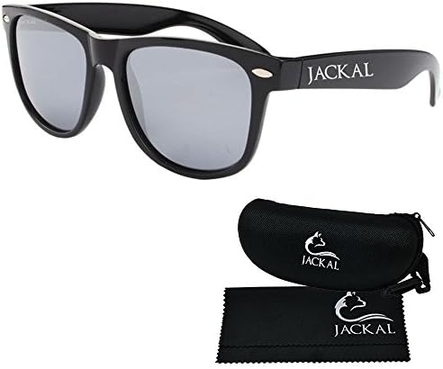 Jackal Thai Sunglasses B003 Silver Mirror Polarized Lens Black Frames from Chiang Mai Thailand