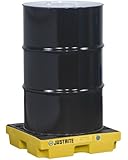 Justrite 28652 EcoPolyBlend 12 Gallon Sump, 25" x 25" x 5.5" (LXWXH) Yellow 1 Drum Modular Accumulation Centers