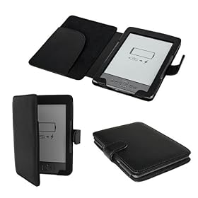 Skque Premium Leather Case Cover for Amazon Kindle 4th Generation, Black