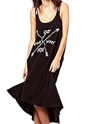 Backless General Print Spaghetti Strap Cotton Maxi Dress 