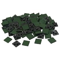 uxcell 100 Pcs 20mm x 20mm x 4mm Self Adhesive Cable Tie Mount Base Holders Black

