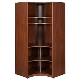 Bush Furniture Universal Wall System Corner Bookcase, Hansen Cherry by Bush Furniture