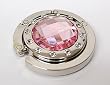 Light Pink Crystal Surrounded By Diamonds Foldup Hand Bag Purse Hook Hanger