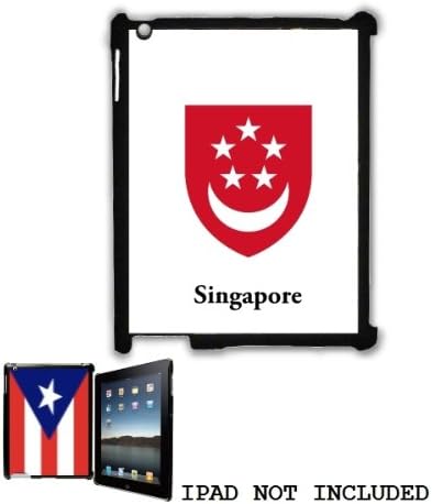 Singapore Coat of Arms Flag Emblem Snap On Shell Case Cover for iPad 2 3 Black