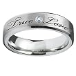 Stainless Steel True Love Waits Purity Ring with CZ (Sizes 6-12)