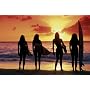 Surf Babes (Tropical Sunset) Art Poster Print - 24x36