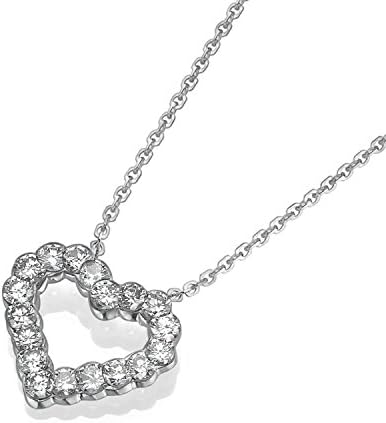 Natural Diamond Pendant Necklace 18K White Gold Anniversary Jewelry for Women 1.05 TCW (G-H, SI)