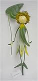 White Daffodilly with Leaf Metal Garden Fairy Gift Stake