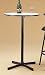 Black or white top bar table with black metal center pole