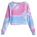 Voglee Zonars Women's Colorful Tie Dye Pink Letters Print Sweatshirt Free, Blue