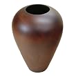 EXP Elite Elegance Handmade Lacquered Mango Wood Flower Vase Rich Mahogany Finish (Thailand)