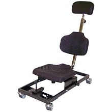 Milagon Brio WS1281 Polyurethane Workseat on Steel Base Chair with 4 Casters, 14" Width x 12" Depth Seat Dimension