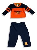 Beyond Basics Kids - Newborn Baby Boys 2-Piece Fleece Pant Set, Orange, Navy