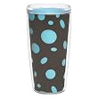 Brown & Blue Polka Dot 16 oz Insulated Beverage Tumbler, Clear