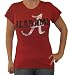 Alabama Crimson Tide Womens Overdyed Chest Seam Red T-Shirt by Step Ahead