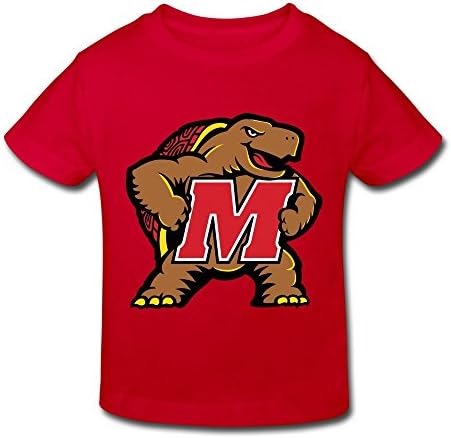 HEJX Toddler Kids O Neck Maryland Terrapins T-Shirt Red Age 5-6 Toddler