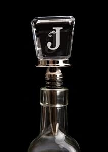 Monogram Glass Wine Stopper - J