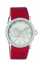 D&G WATCH POPULAR BIG SLV DIAL RED STRAP DW0268 Damen