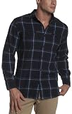 Claiborne by John Bartlett Men's Wishlist Flannel Shirt,Navy,Large