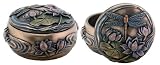 Art Nouveau Dragonfly Decorative Box (Dia: 4.25 x W: 4.25 x H: 2, 1.06 lbs.)