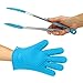 Heat Resistant Grilling BBQ Useful 2pc Set, Silicone Glove for Cooking, Baking, Smoking & Potholder, Unisex Size and Silicone Stainless Steel Kitchen Food Cooking 12 Inch Tongs, Best Gift (Blue)