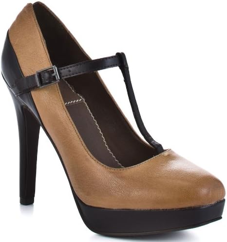 Bacio61 Women's Farfalla T-Strap Pump,Brown,10 M US