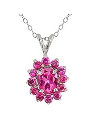 2.56 CTW Pink Mystic Topaz & Pink Sapphire Sterling Silver Pendant 18"