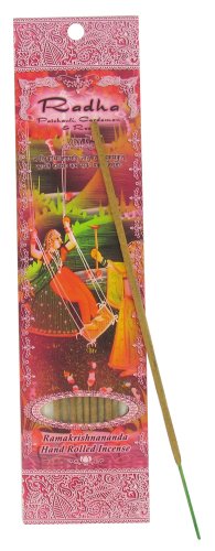 1 X Radha - Patchouli, Cardamon & Rose - Ramakrishnananda Hand-Rolled Stick Incense