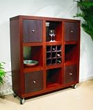 3 Level Bookcase With Wine Rack And Storage Units