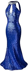 Sexy Beaded Backless Sequined  Dress