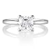 Sterling Silver Ring Princess Cubic Zirconia CZ Solitaire Ring - Ideal Gift For Mother, For Her, Birthday, Anniversary, Bridal, Wedding, Engagement