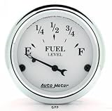 Auto Meter | 1605 2 1/16 Old Tyme White - Fuel Level Gauge - 73 Ohm Empty / 8-12 Ohm Full