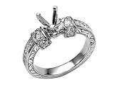 0.40 cts Round Diamonds Engagement Ring - Platinum, 14kt White or Yellow Gold