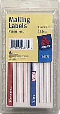 AVERY-DENNISON MFG. CO. 06173 MAILING LABEL (Pack of 6)
