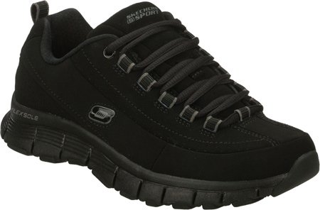 Skechers Women's High Demand Flex Fit Fashion Sneaker,Black,7 XW US