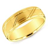 14K Yellow Gold Laser Design Ladies Wedding Band