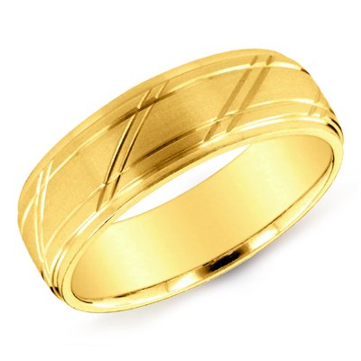 14K Yellow Gold Laser Design Ladies Wedding Band