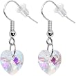 Aurora Crystal Heart Dangle Earrings