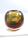 Amber Art Glass Candle Holder K77