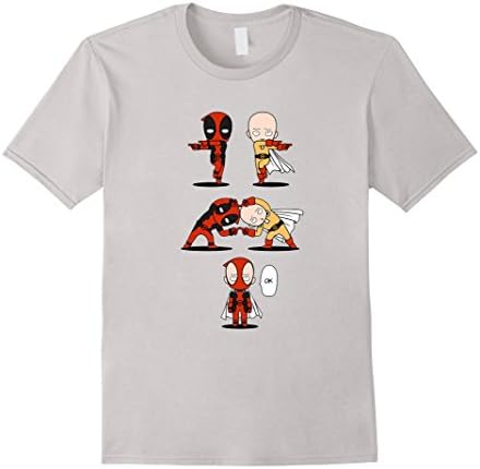 Men's Saitama funy t-shirt Medium Silver