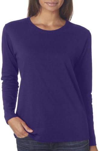 womens Heavy Cotton 5.3 oz. Missy Fit Long-Sleeve T-Shirt(G540L)-PURPLE-S